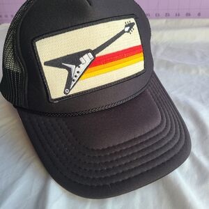 Black Aviator Nation Trucker Hat Gibson Colab Guitar Rare Retro Hard To Find